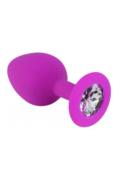 Фиолетовая силиконовая пробка с прозрачным кристаллом
